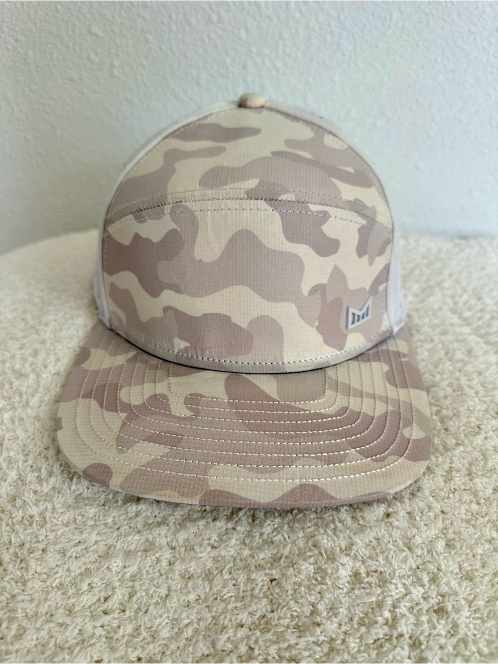 Melin Brand Camo Snapback Hat in Beige & Tan